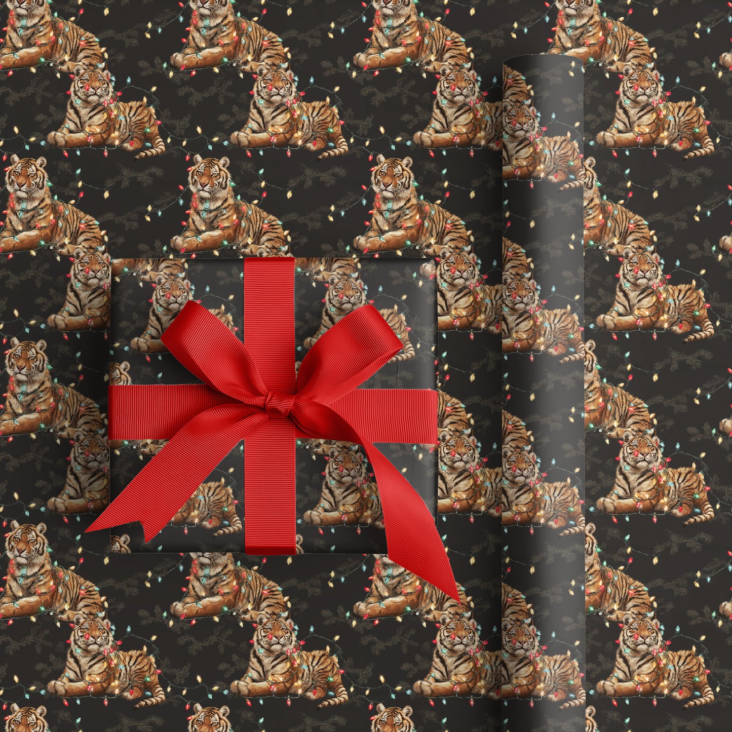 Tigers Tangle In Festive Lights