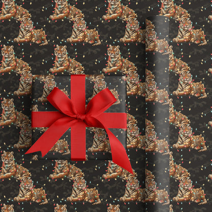 Tigers Tangle In Festive Lights