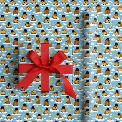 Gentlemen Groundhogs Float Above Blue