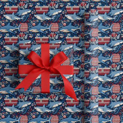 Sharks Swim Through Winter's Festive Dream