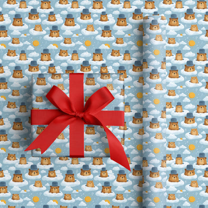 Groundhogs Greet Winter's Playful Skies