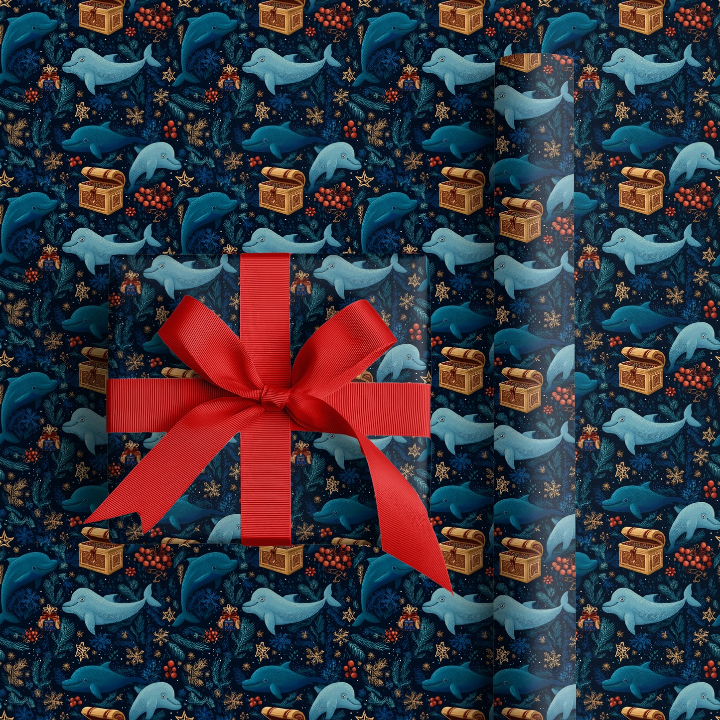 Dolphins Dance Through Winter's Magic