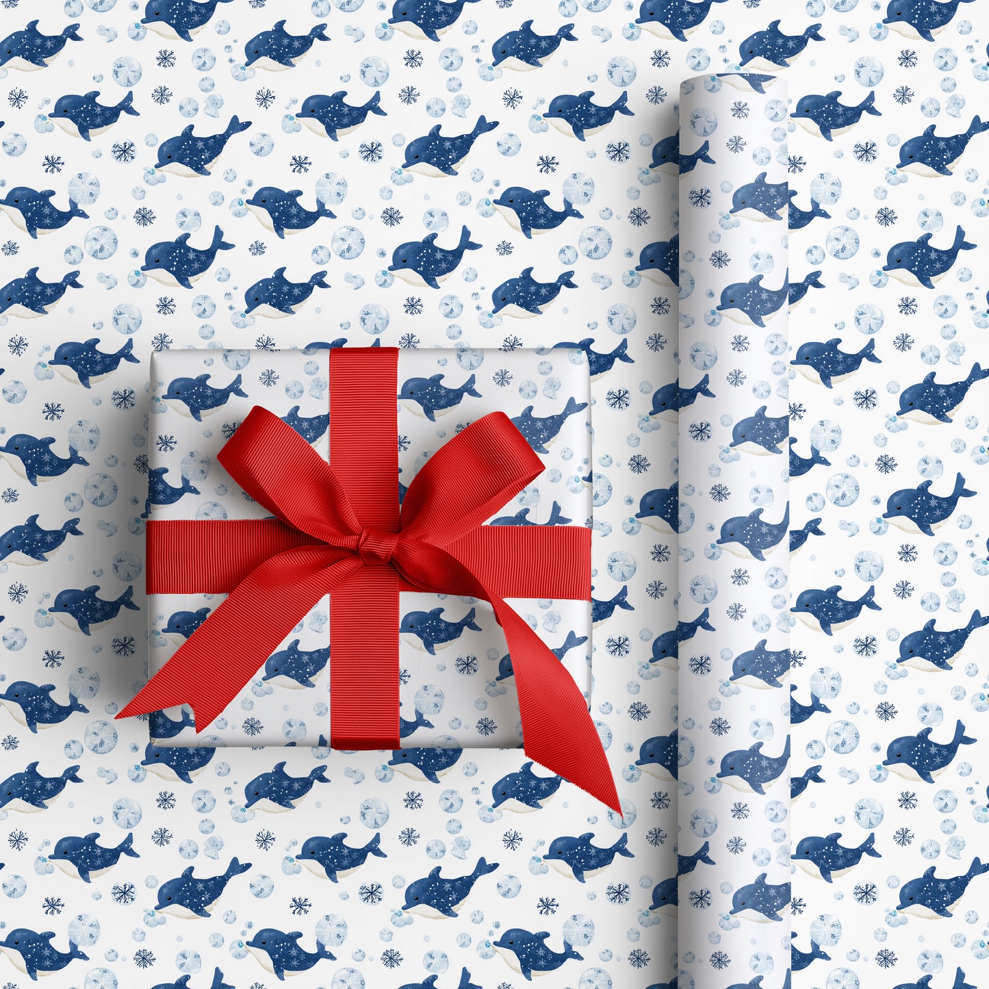 Dolphins Dancing Through Frozen Skies