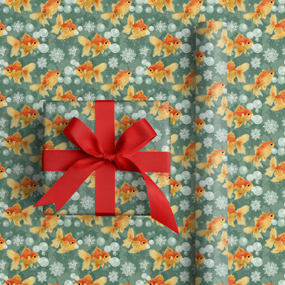 Ethereal Koi Glide Through Wintry Bubbles