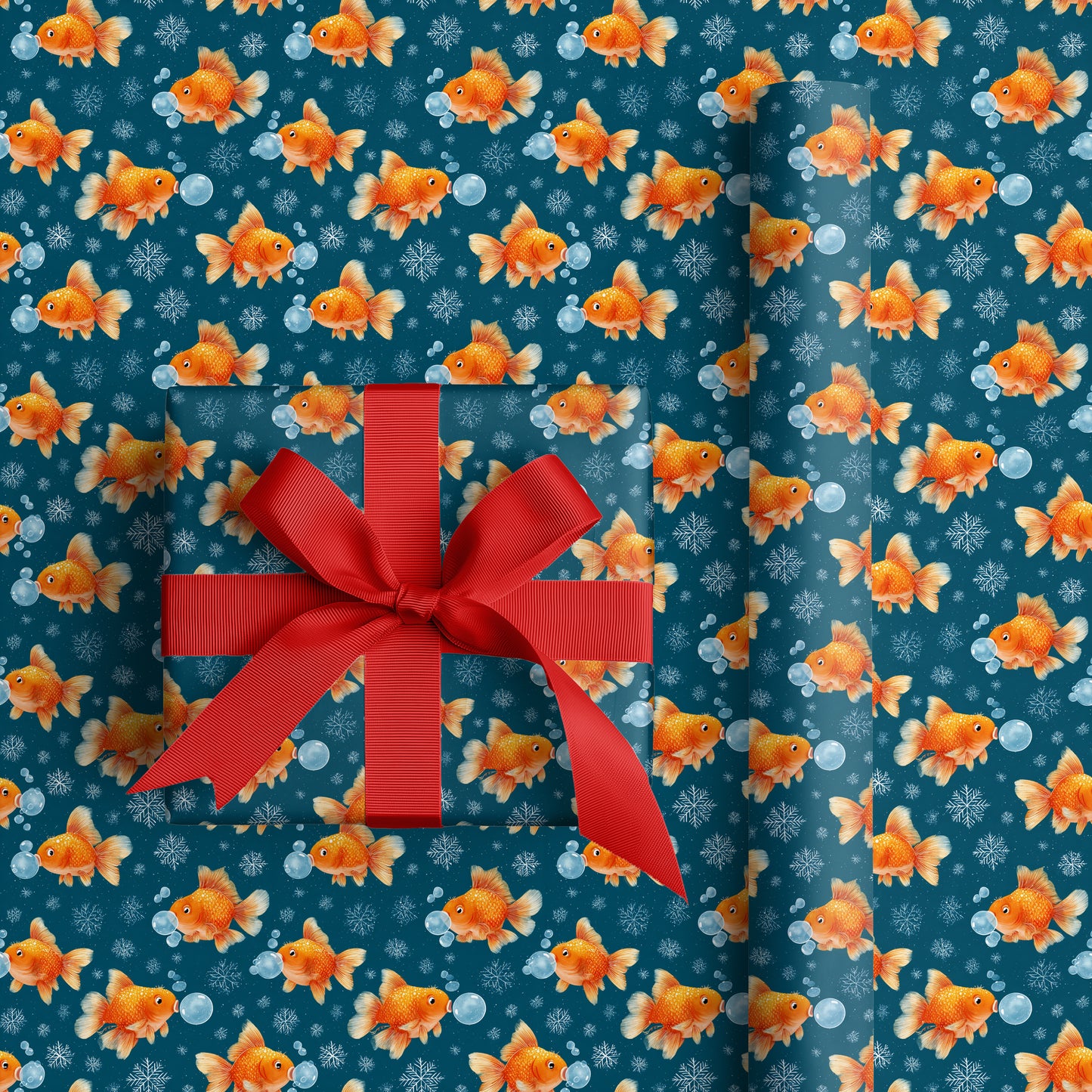 Goldfish Drift Through Winter's Dream