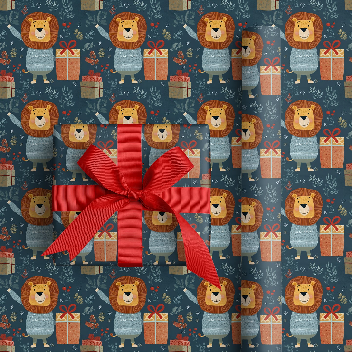 Festive Lion Waits For Joy