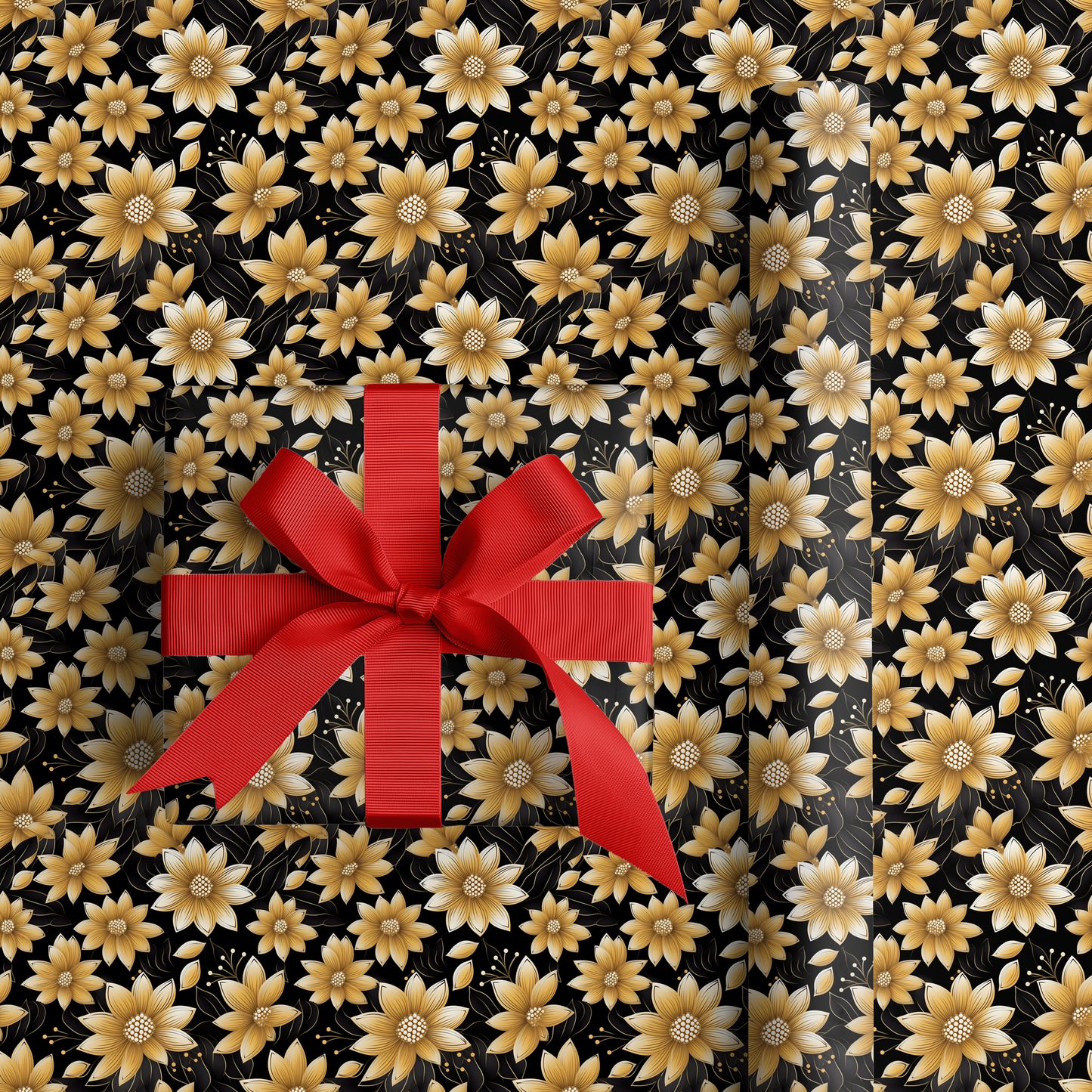 Golden Blossoms Dance Midnight Paths