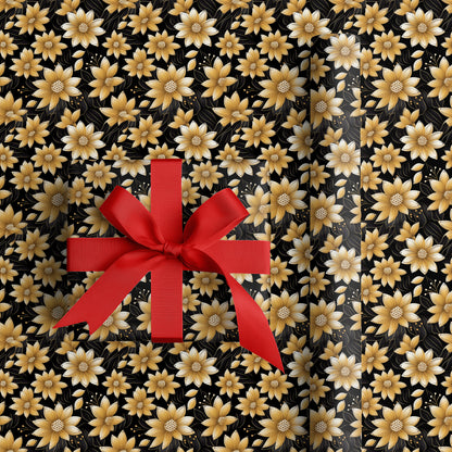 Golden Blossoms Dance Midnight Paths