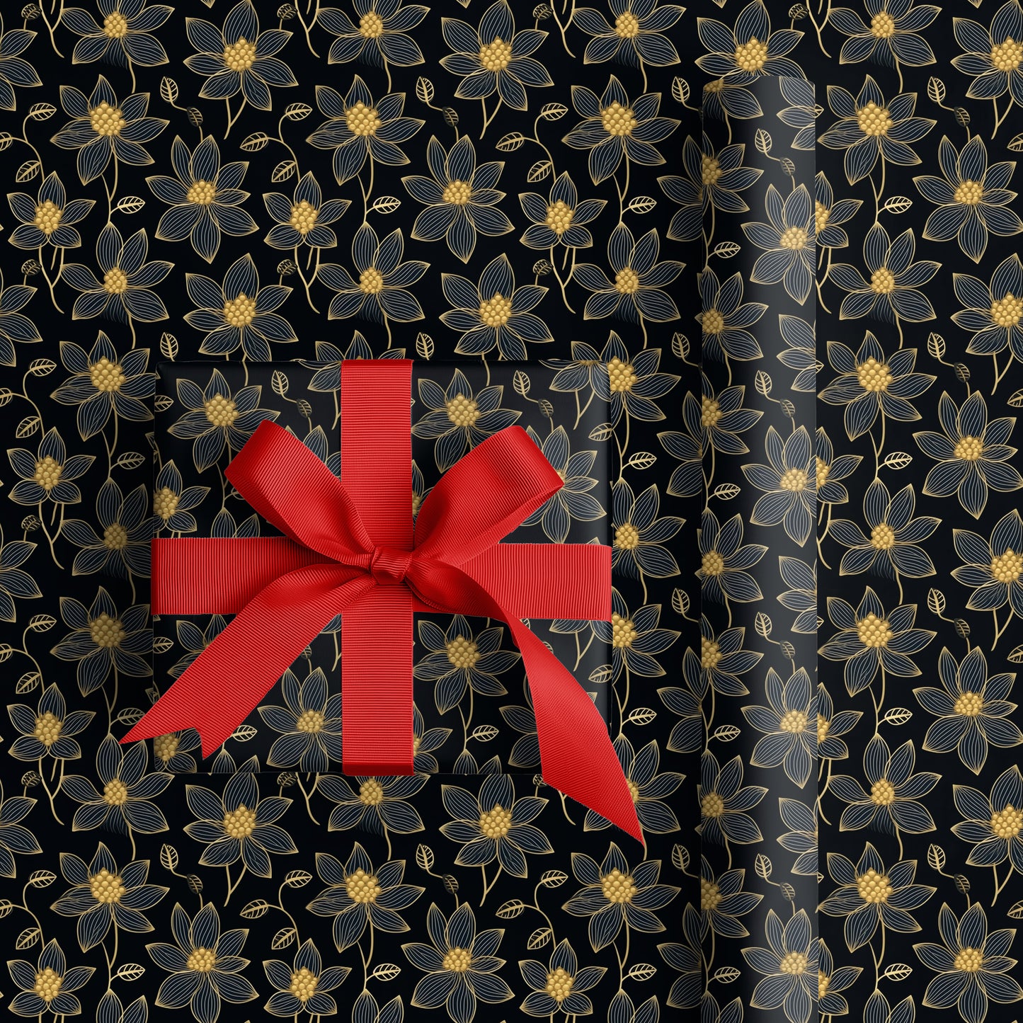 Night's Golden Botanical Symphony