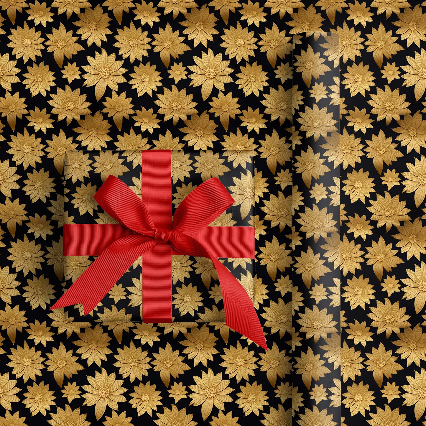 Golden Blooms Trace Midnight's Canvas