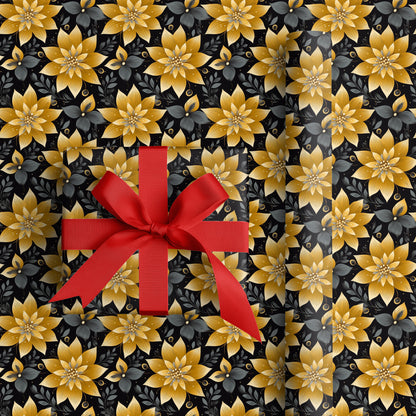 Golden Blooms Dancing Midnight Shadows