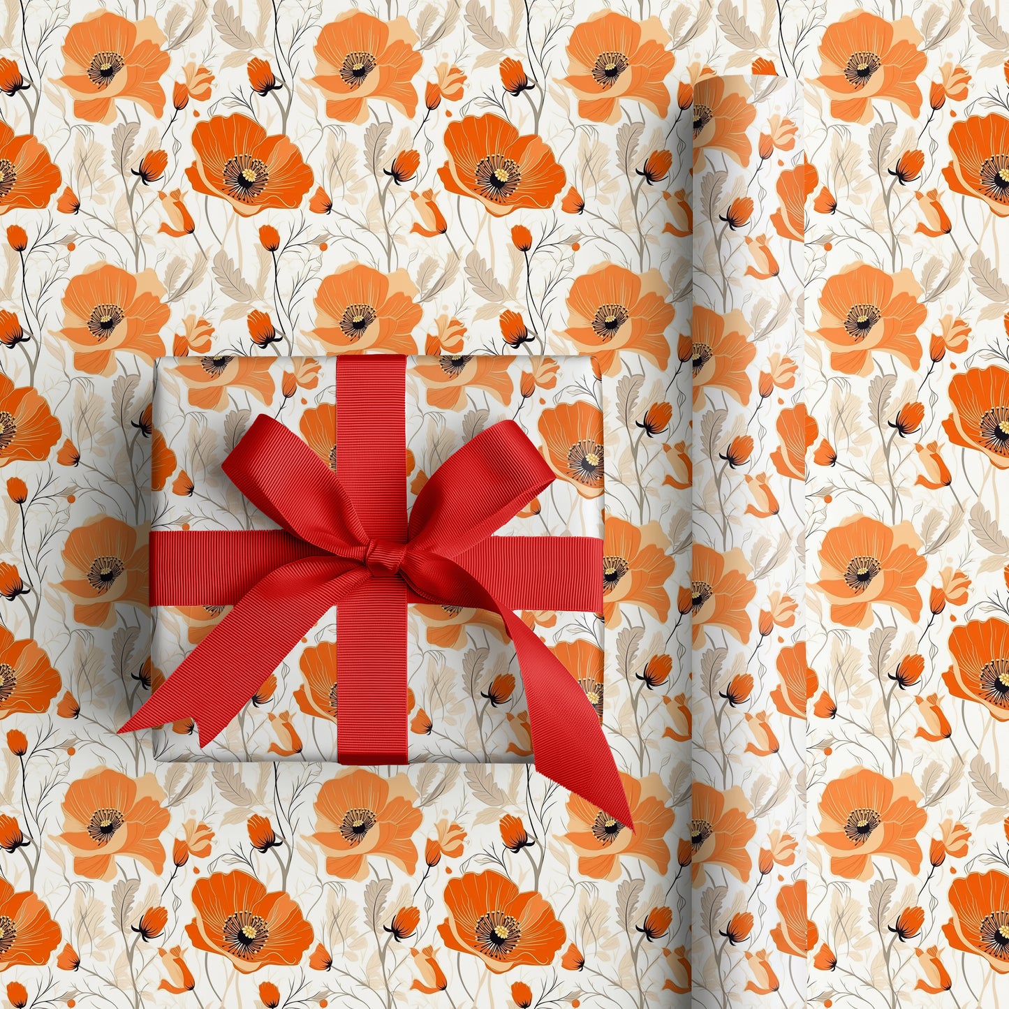 Tangerine Blooms Between Silver Branches