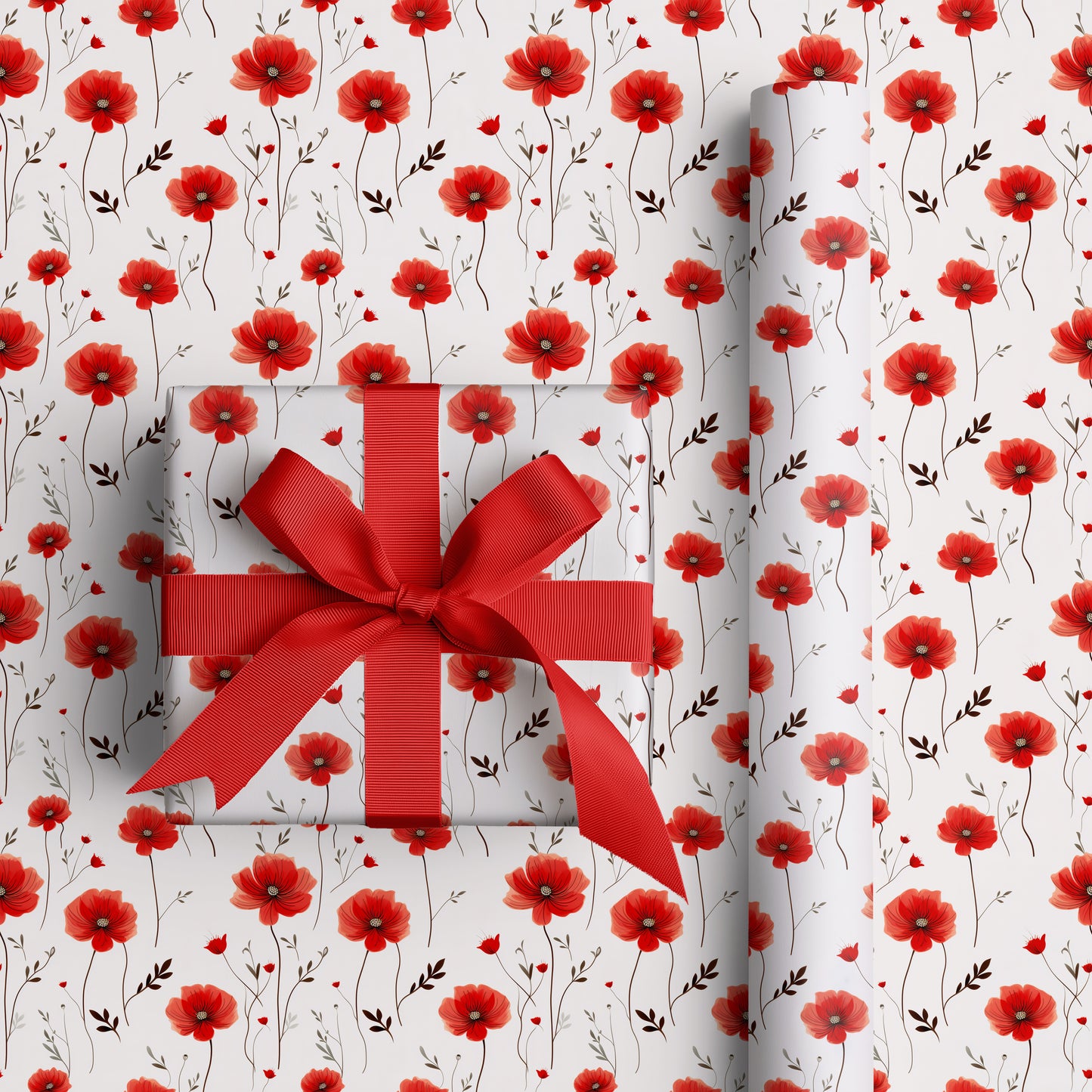 Red Blossoms Dance Across Silence