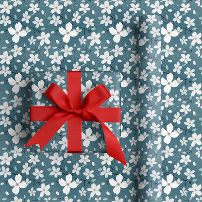 Blossoms Dancing On Teal Winds