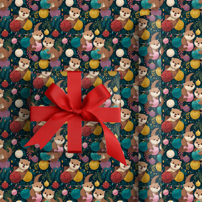 Playful Otters Deck Holiday Halls
