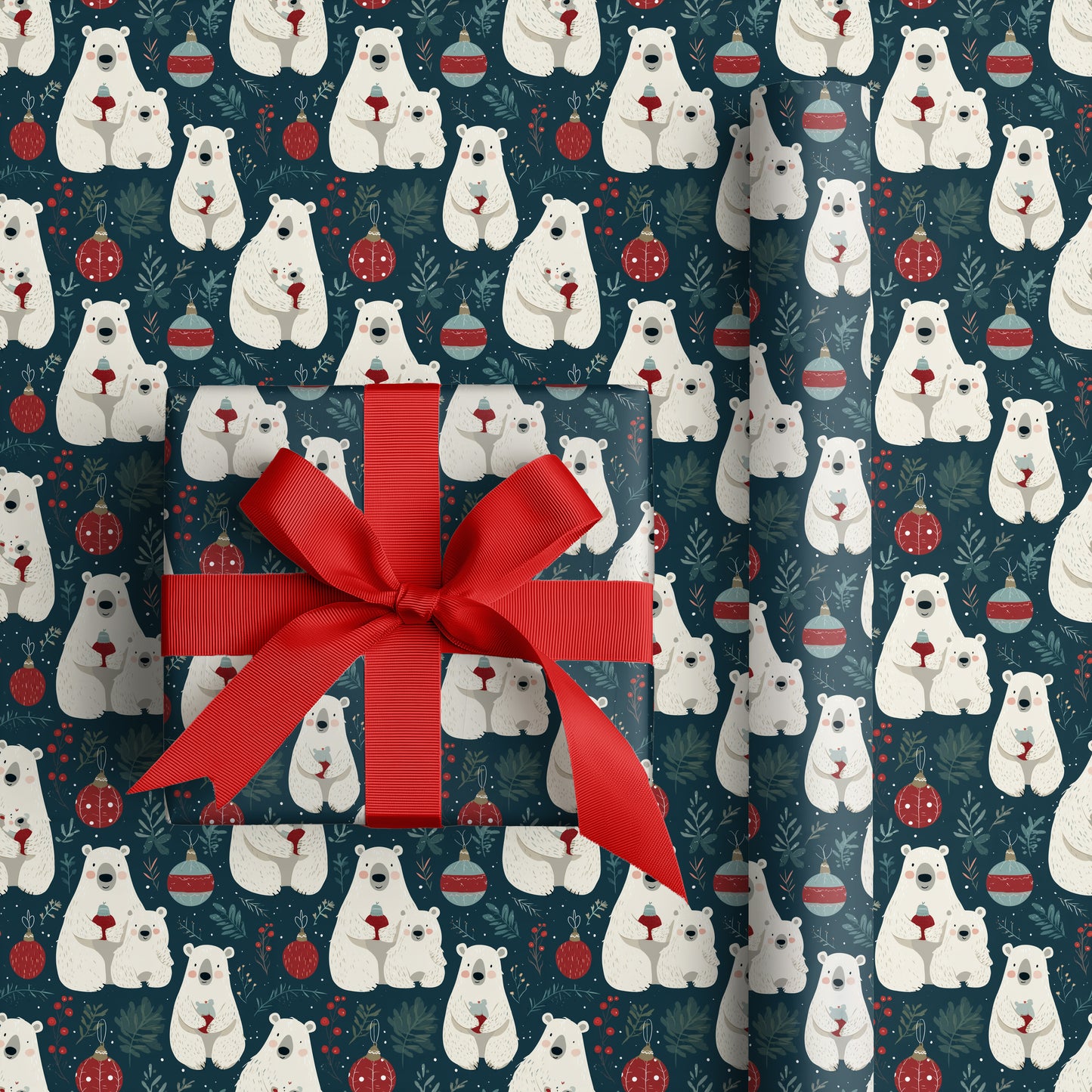 Polar Bears Sip Holiday Cheer