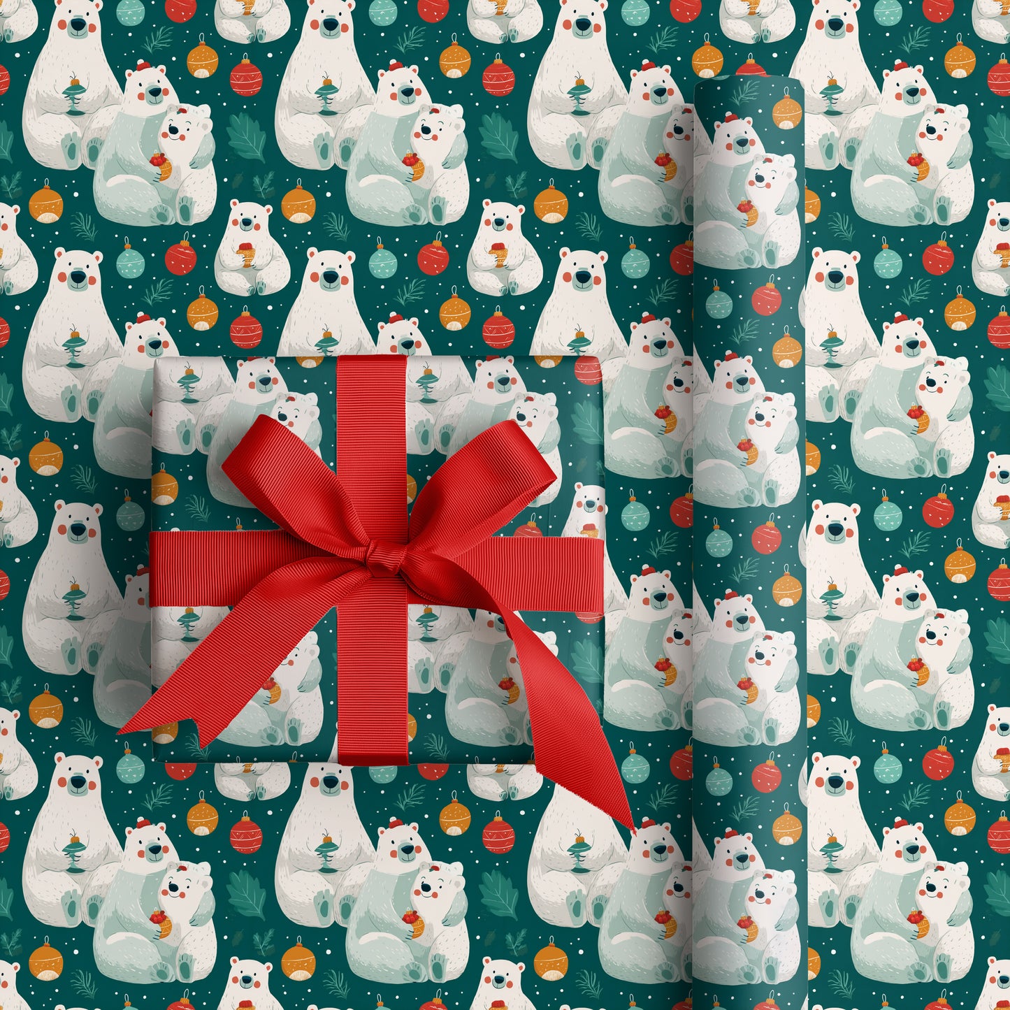 Polar Bears Decorate Winter's Playroom