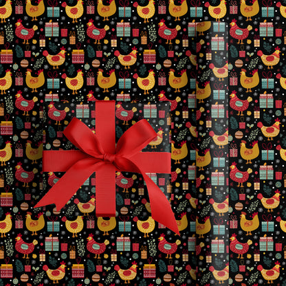 Festive Chickens Celebrate Winter's Joy