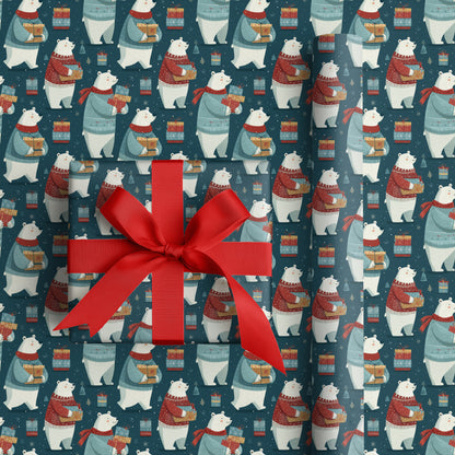 Polar Bears Wrap Gifts With Joy