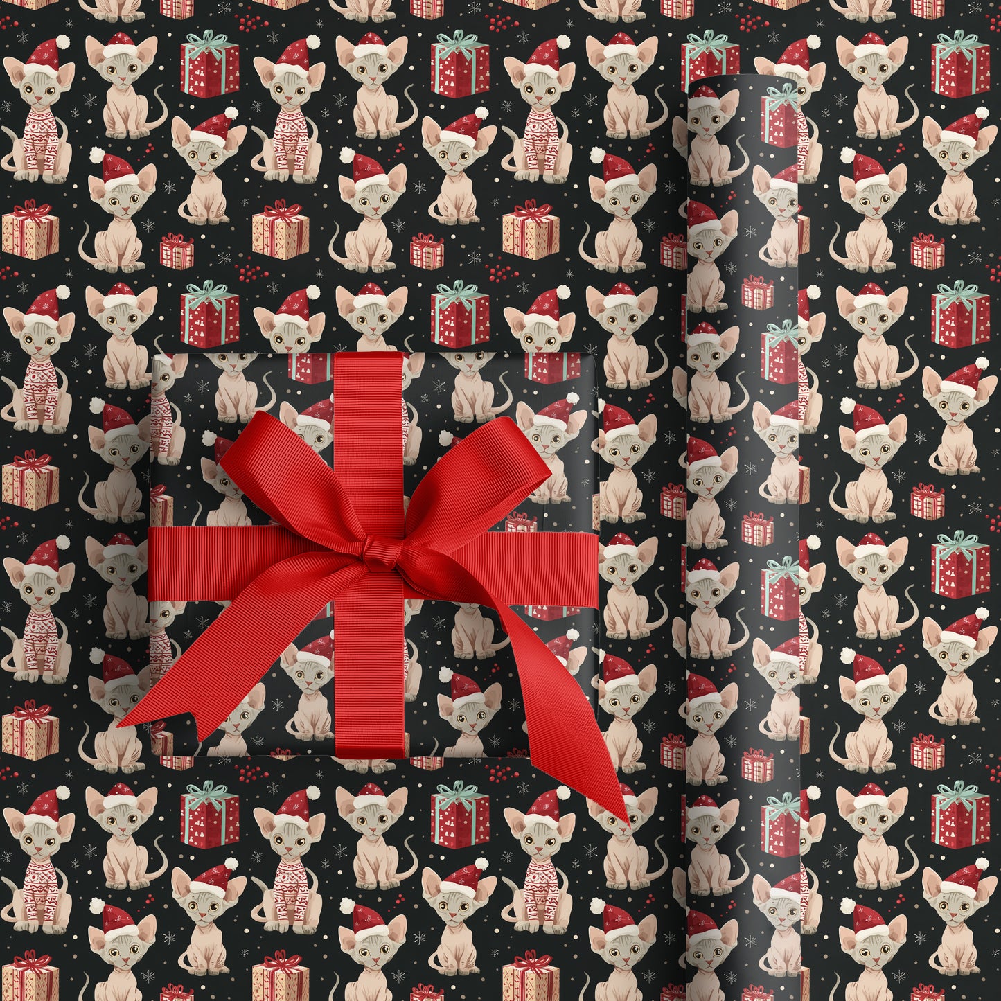 Mischievous Feline Yuletide Reverie