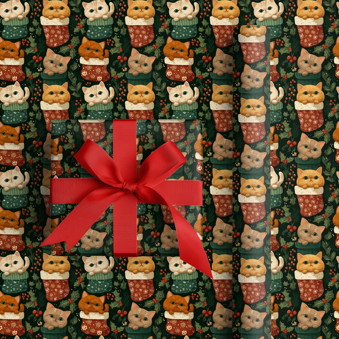 Cozy Cats Nest In Holiday Socks