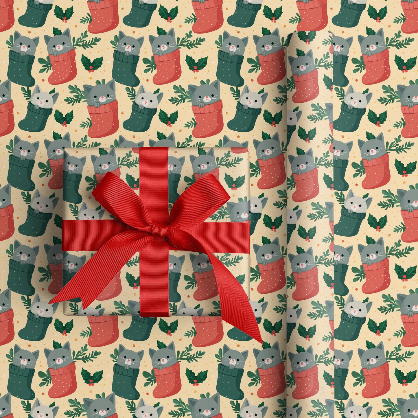 Cozy Kittens Peek Through Festive Socks