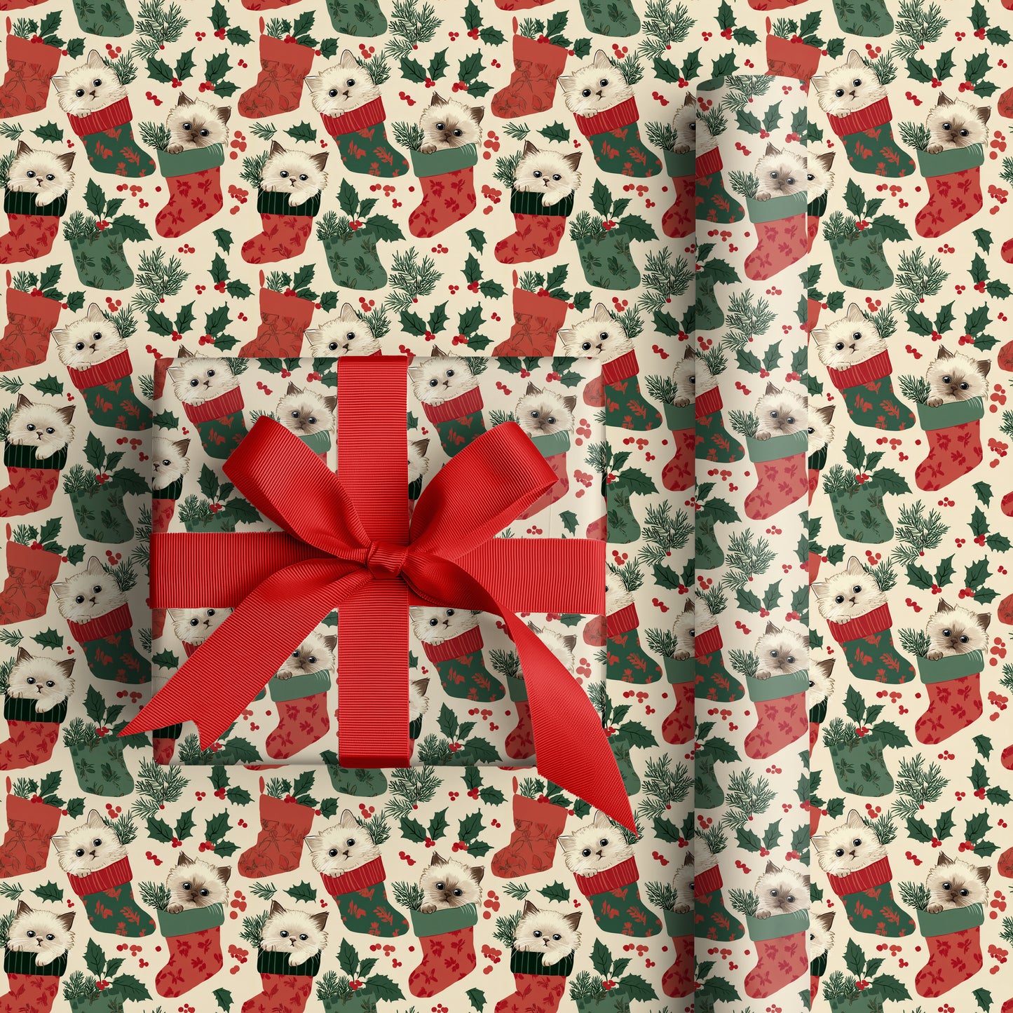 Kittens Snuggle Christmas Stockings