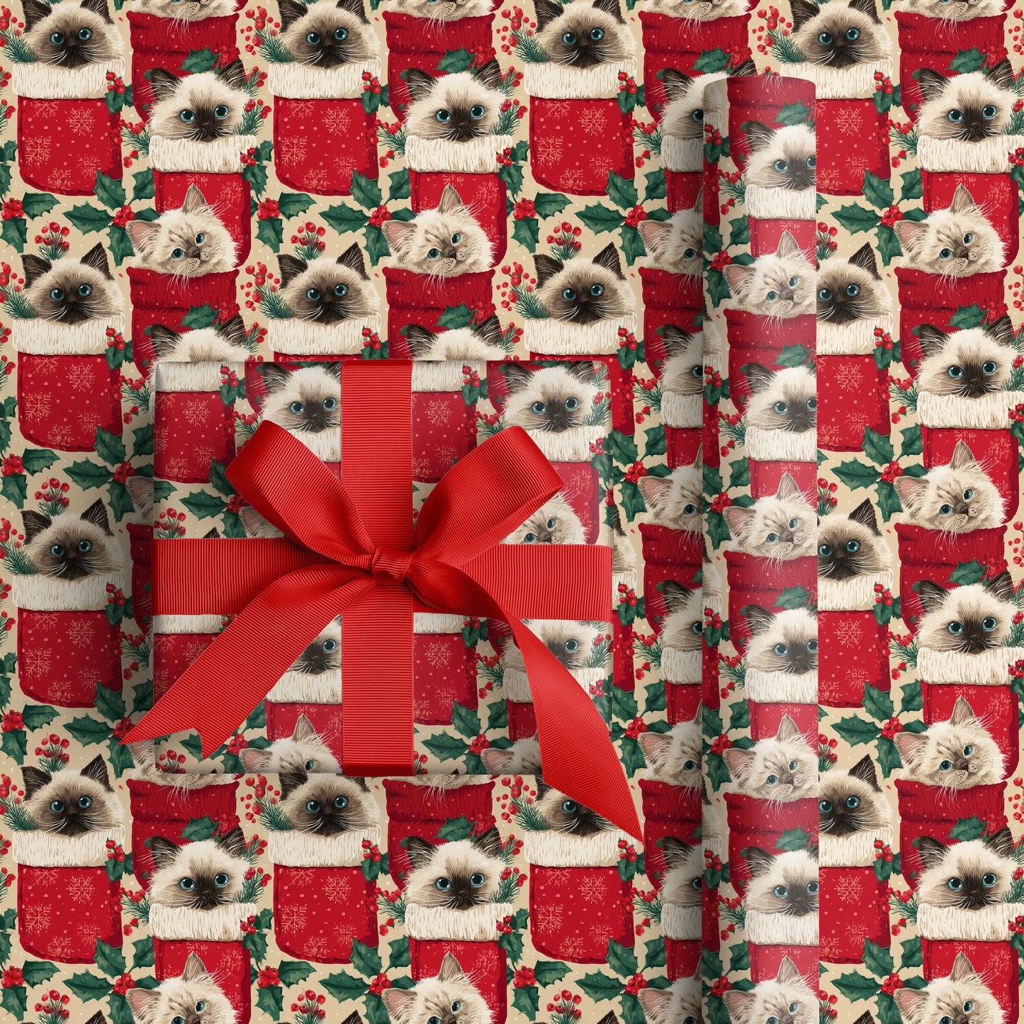 Cozy Cats in Christmas Stockings