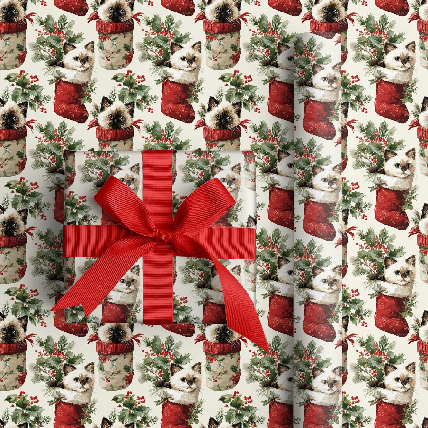 Kittens Tucked In Holiday Cheer