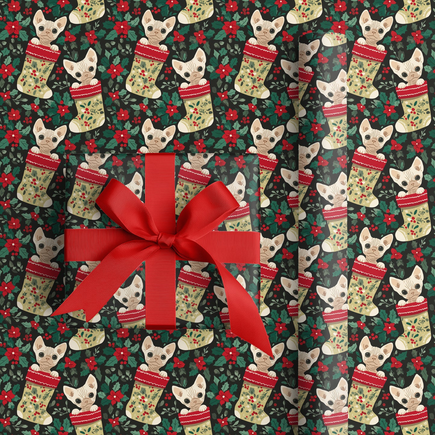 Curious Cats Peek Through Festive Socks