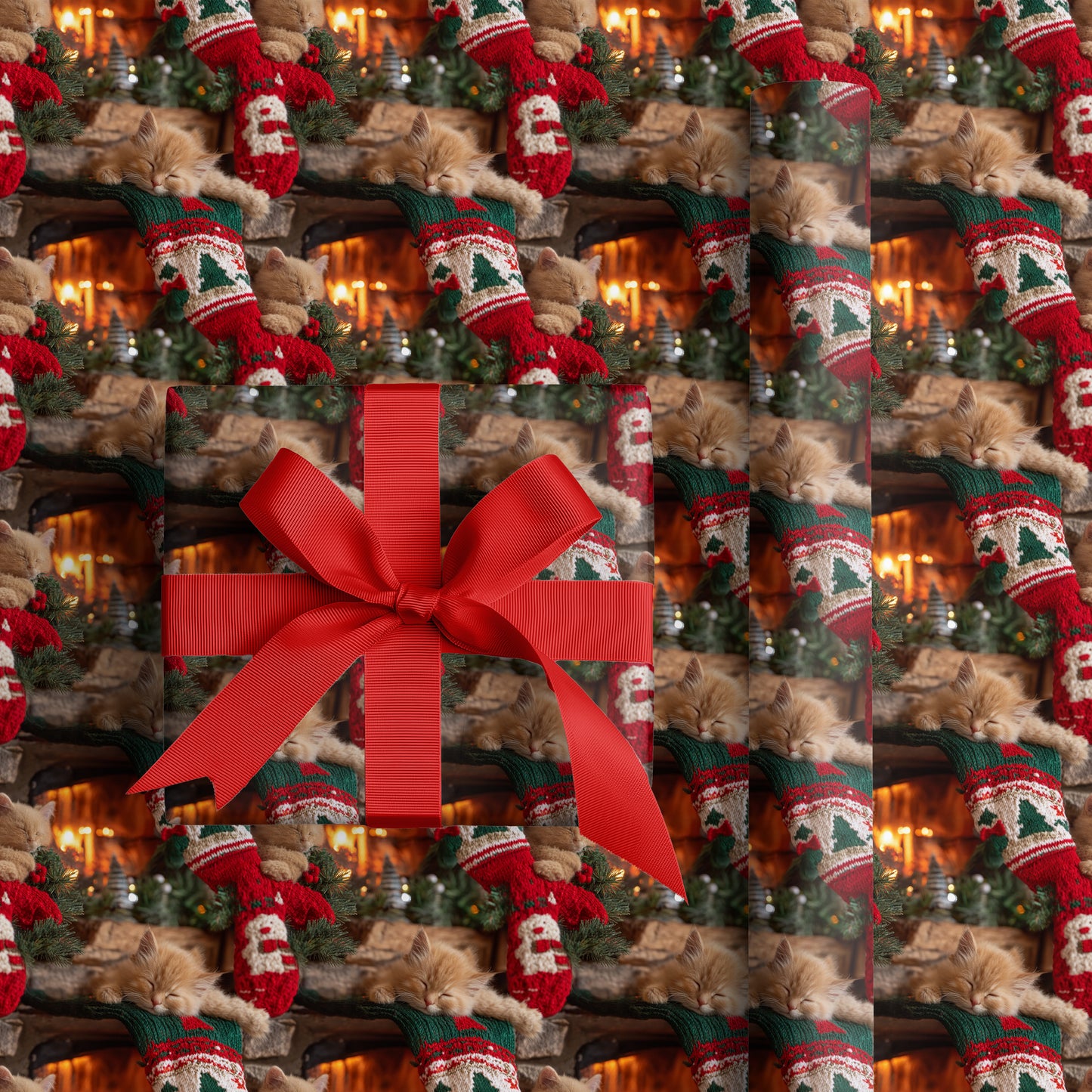 Purrs Between Holiday Flames