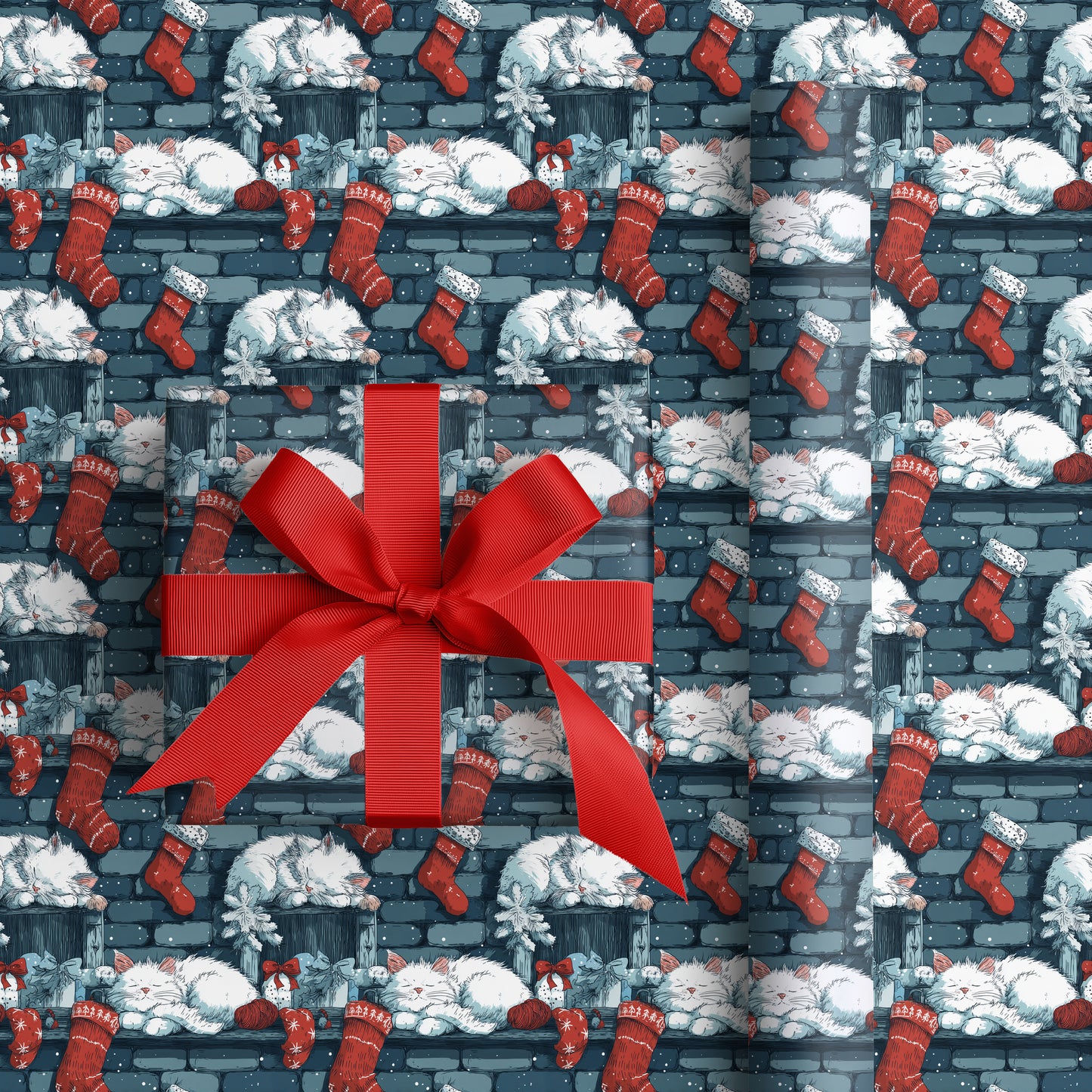 Sleepy Cats Drift Through Festive Stillness