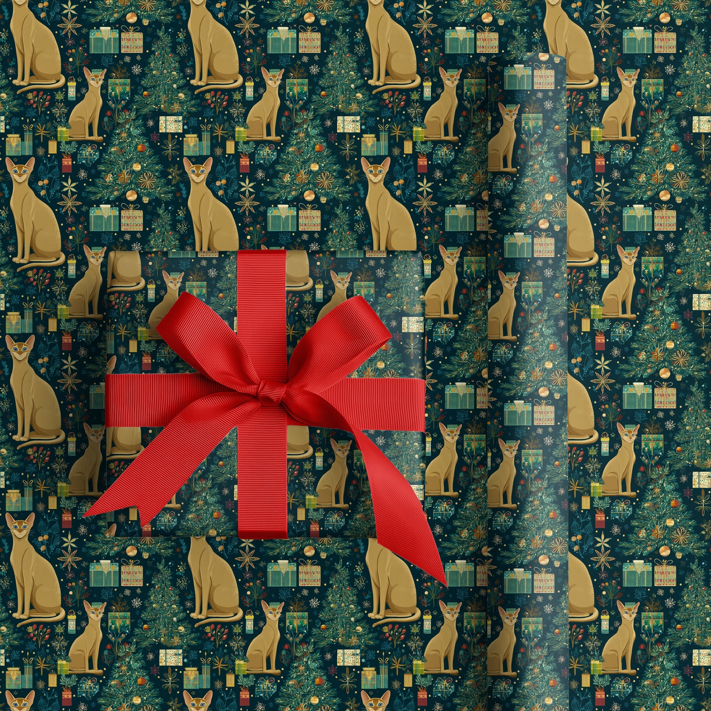 Feline Festivity Among Winter's Gifts