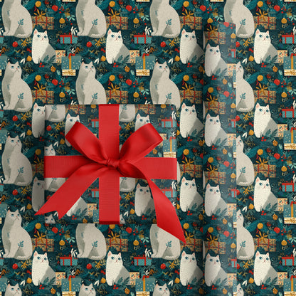 Festive Felines Among Winter's Bloom