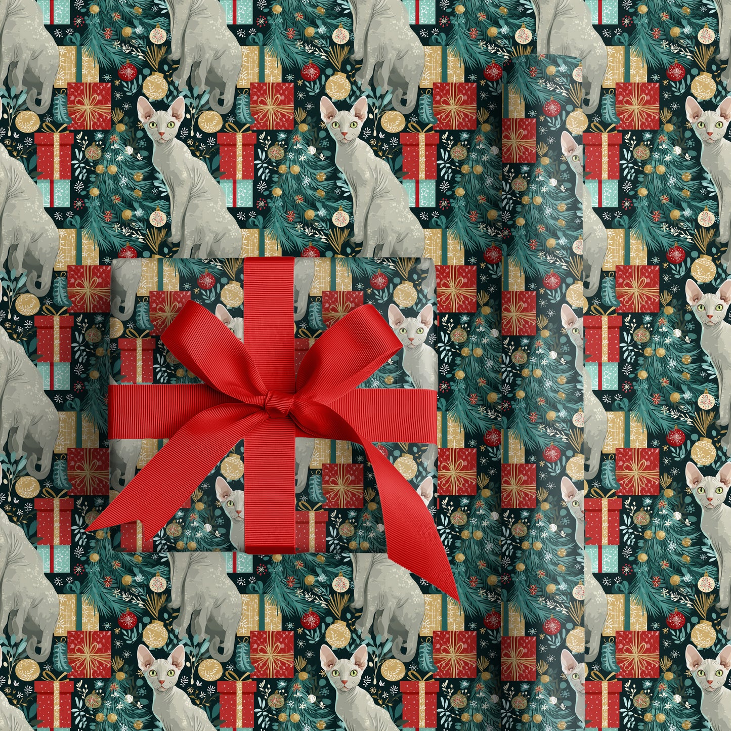 Festive Felines Among Winter's Gifts