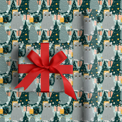 Curious Cat Awaits Holiday Magic