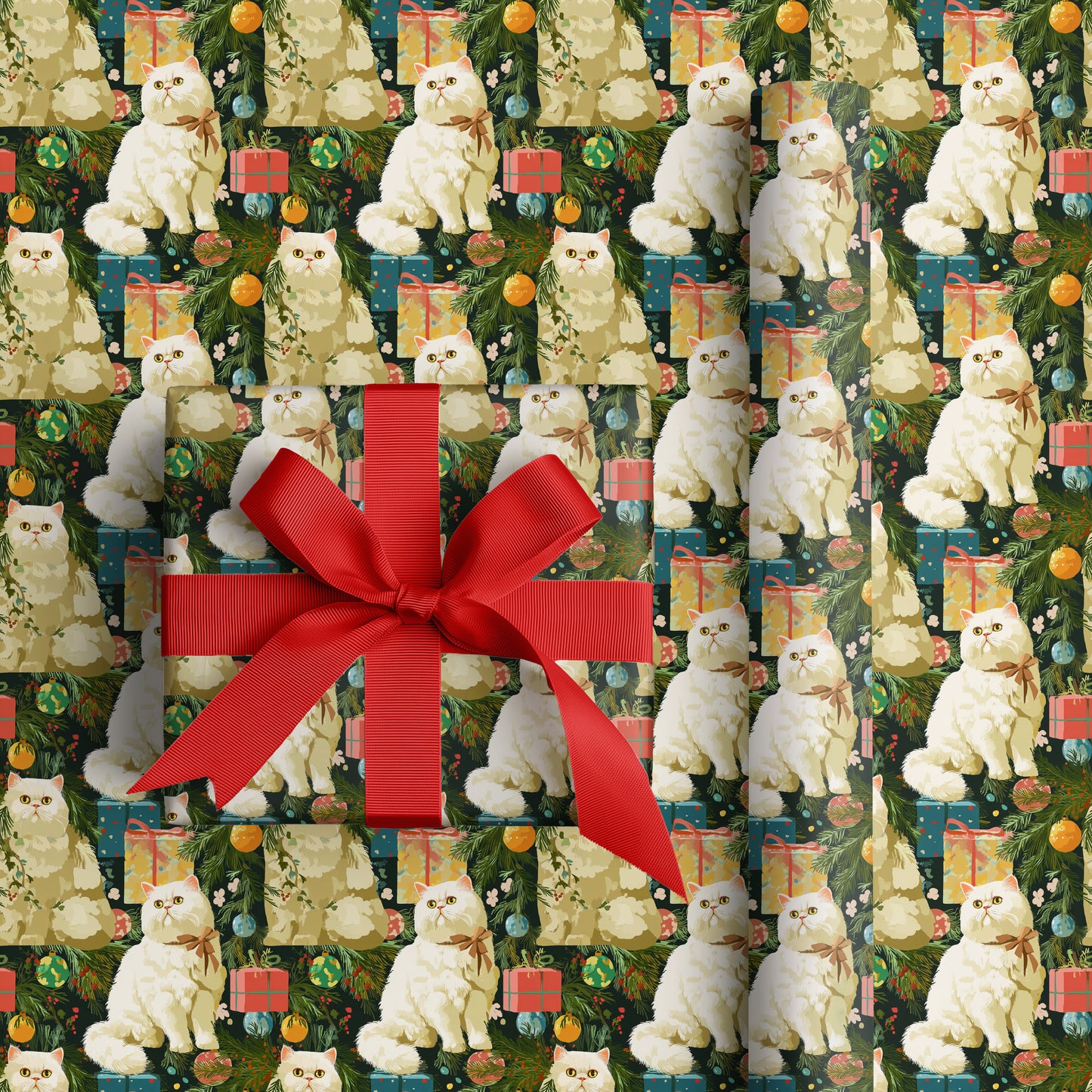 Festive Felines Among Holiday Cheer