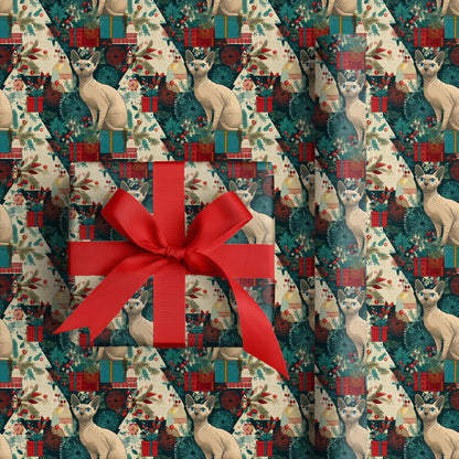 Feline Festivities Among Twinkling Shapes