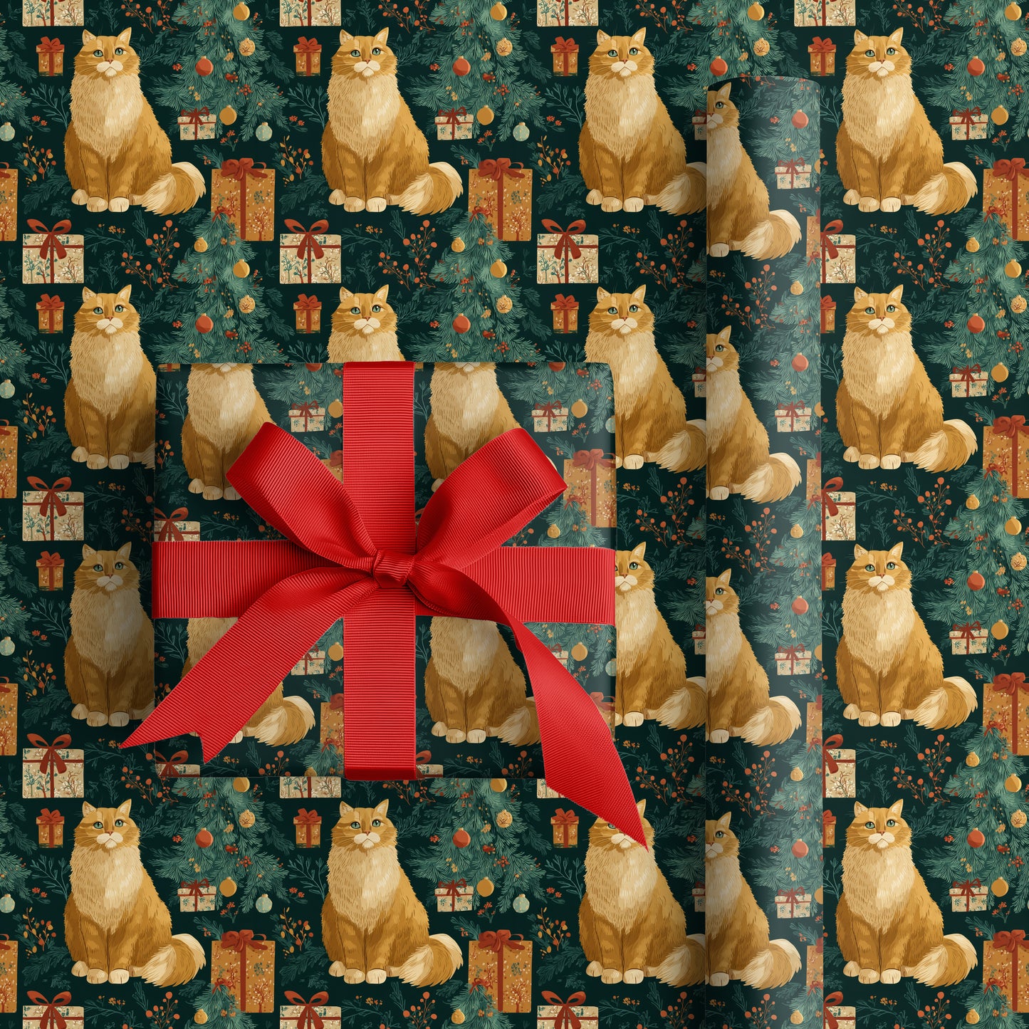 Golden Fur Amid Winter's Gifts