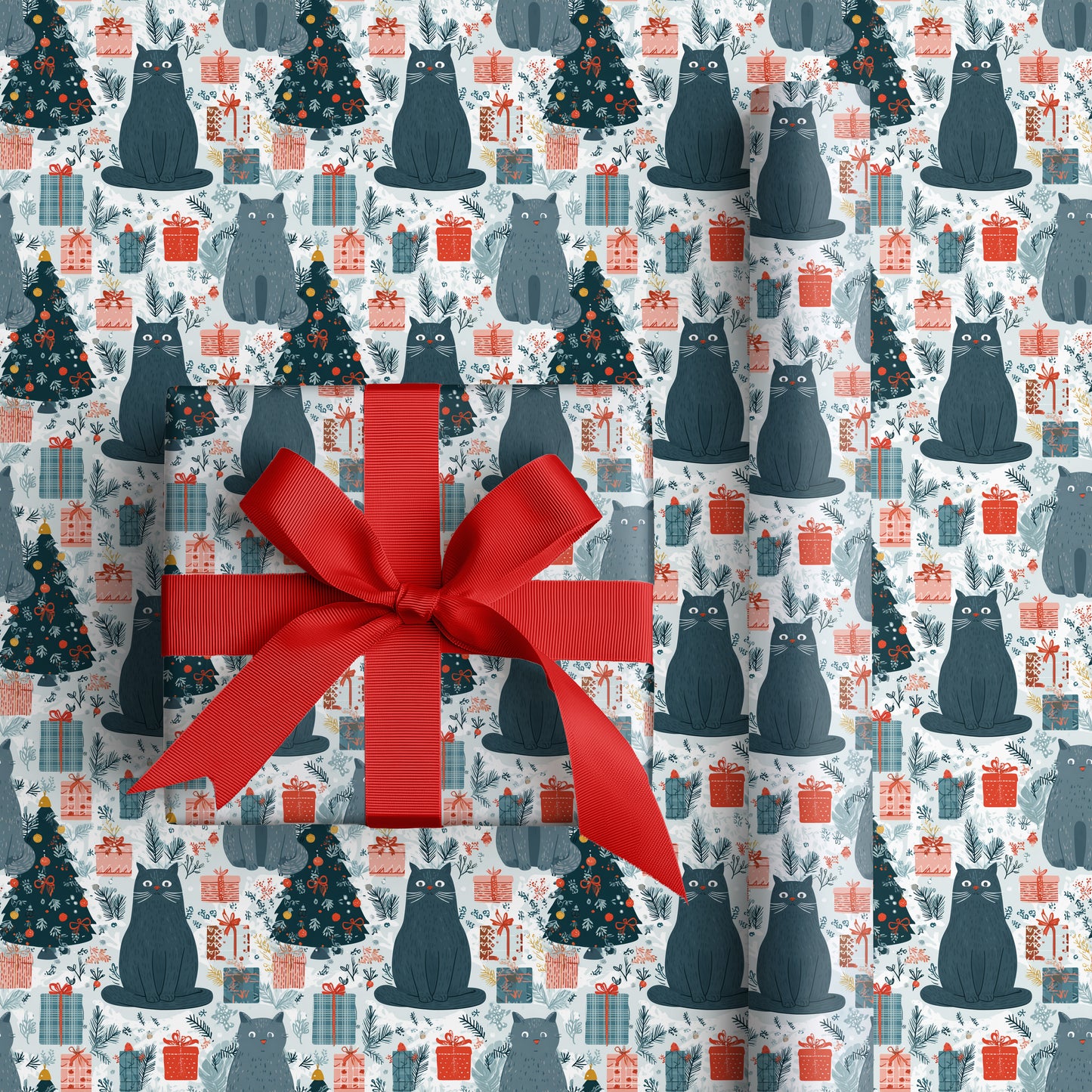 Festive Felines Between Wrapped Secrets