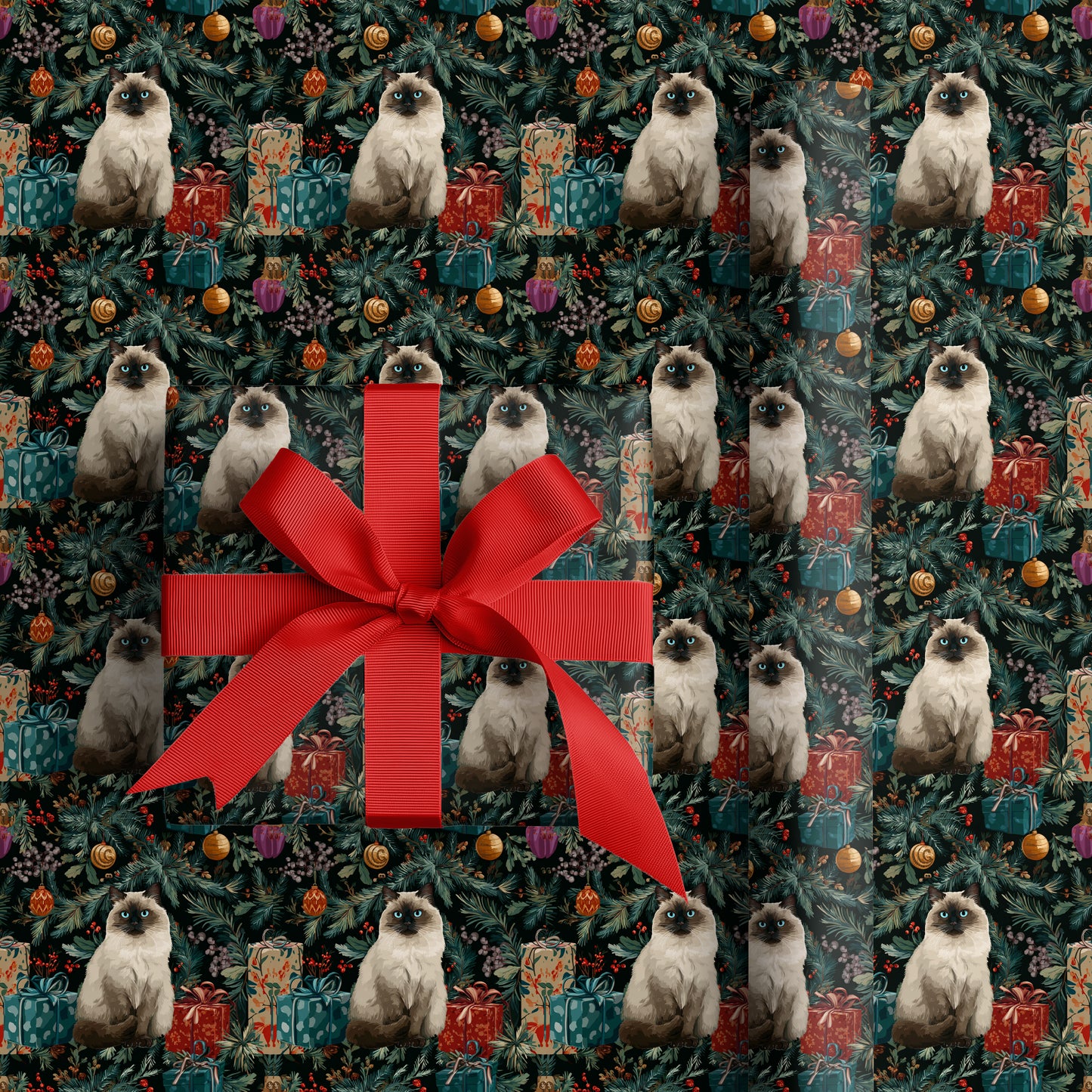 Curious Paws Among Holiday Cheer