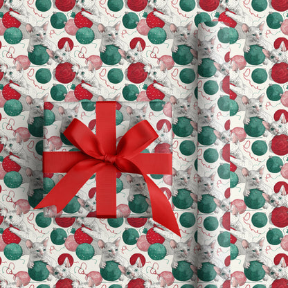 Playful Paws Amid Holiday Yarn