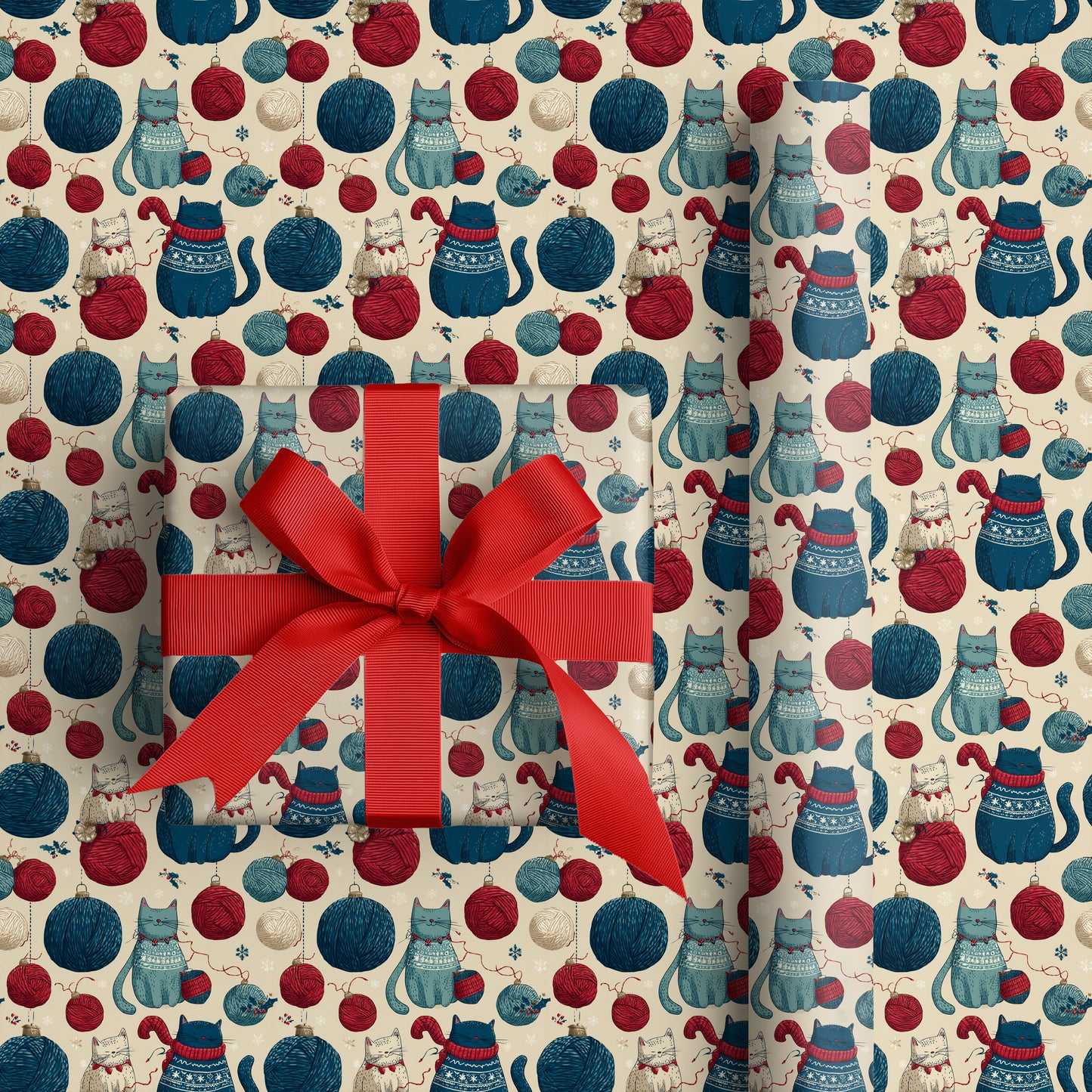 Cozy Cats Unravel Winter's Yarn