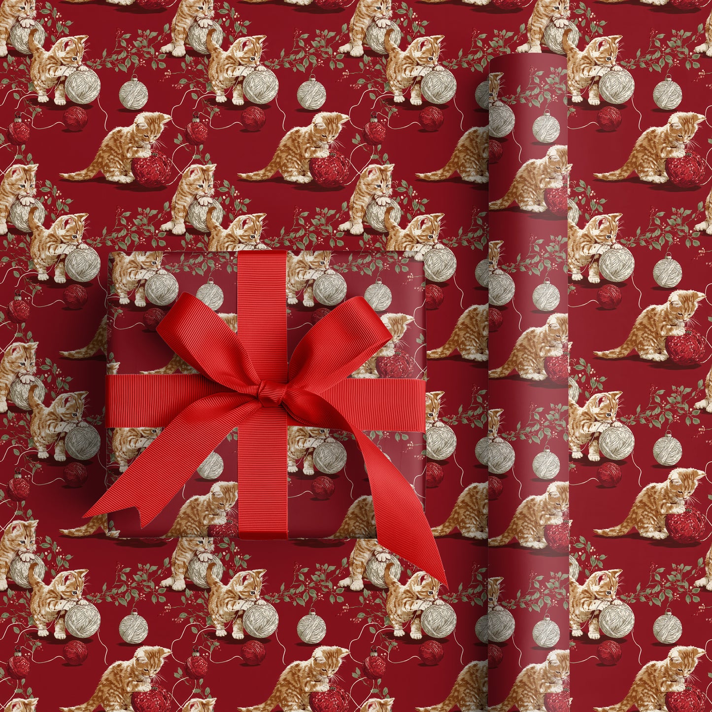 Playful Paws Unravel Christmas Cheer