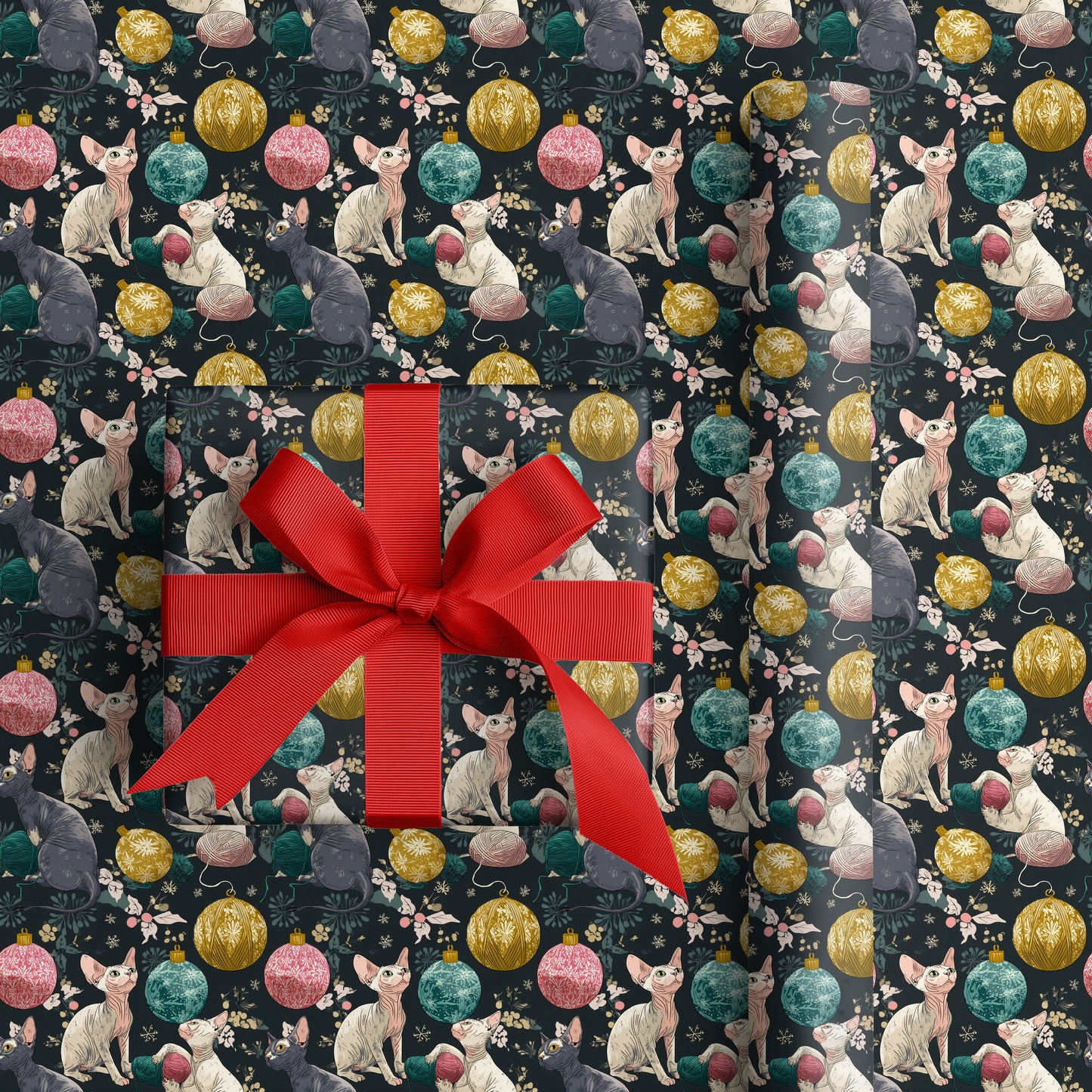 Yarn Balls And Festive Felines