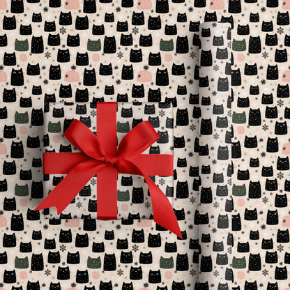 Midnight Cats Dancing Through Snow