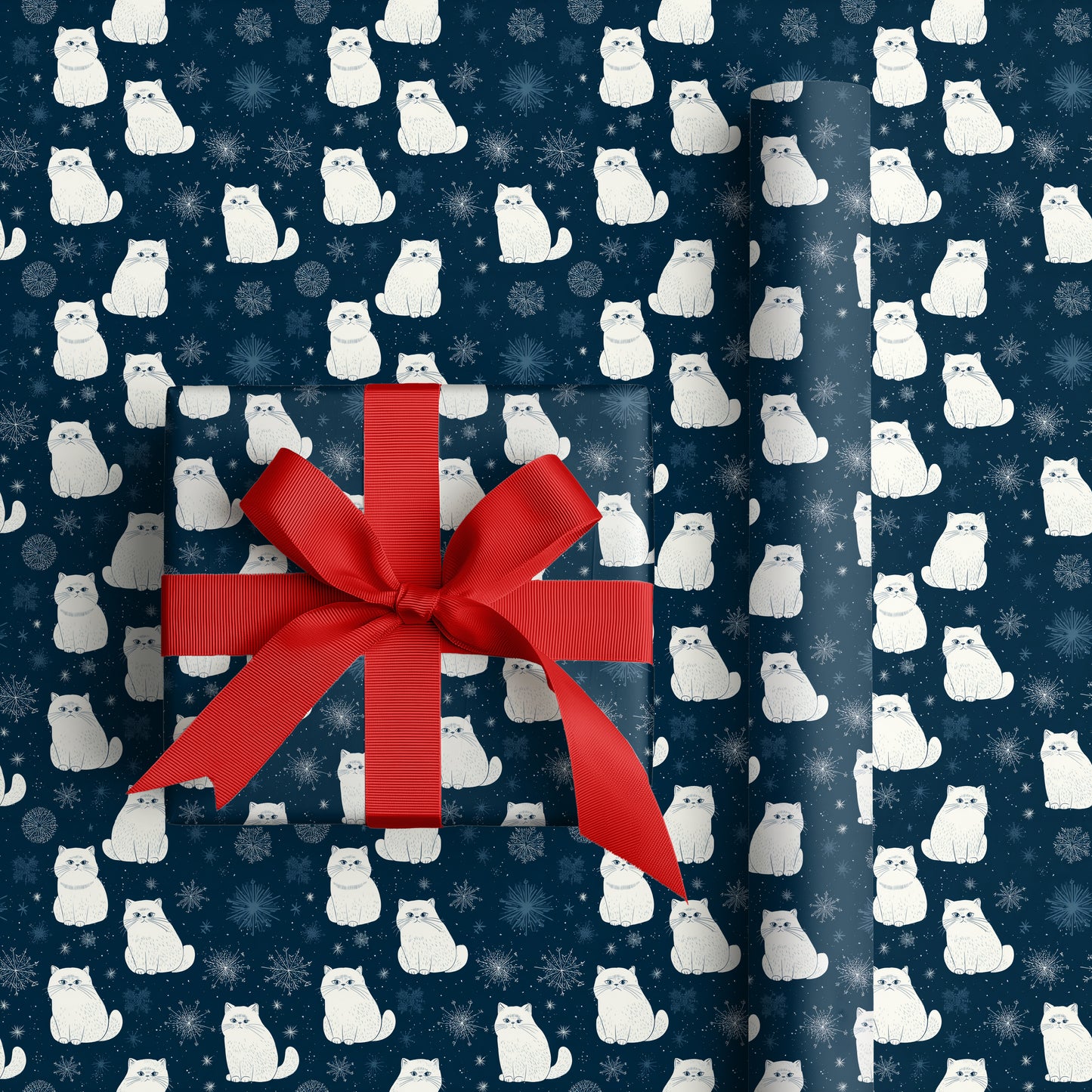 Snowflakes Dancing With Chubby Cats