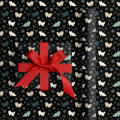 Midnight Cats Dancing Through Snowlight