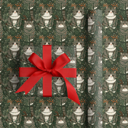 Festive Felines Dancing Through Evergreens