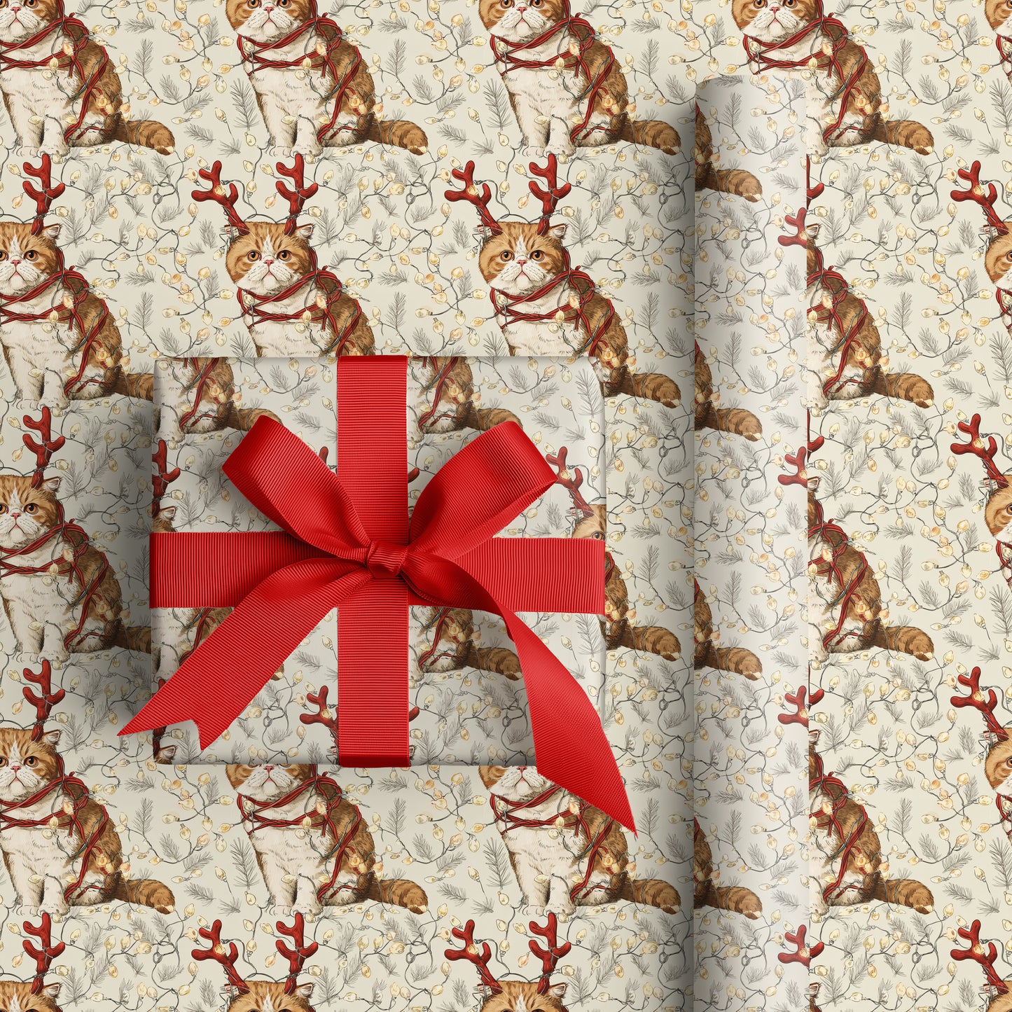 Twinkling Cats Amid Holiday Charm